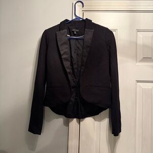 Willi Smith Black Satin-Trim Women's Blazer